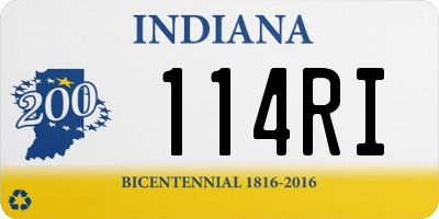 IN license plate 114RI