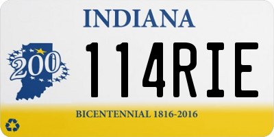 IN license plate 114RIE