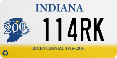 IN license plate 114RK