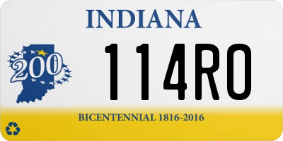 IN license plate 114RO