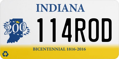 IN license plate 114ROD
