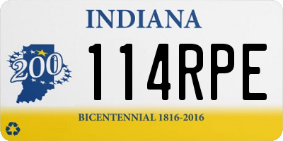 IN license plate 114RPE