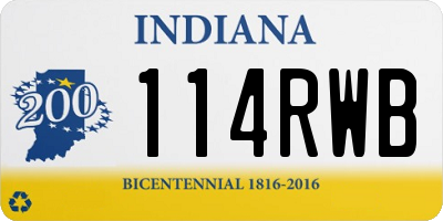 IN license plate 114RWB