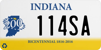 IN license plate 114SA