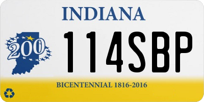 IN license plate 114SBP