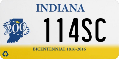 IN license plate 114SC