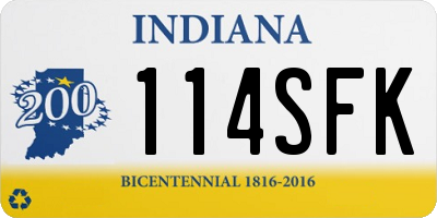 IN license plate 114SFK