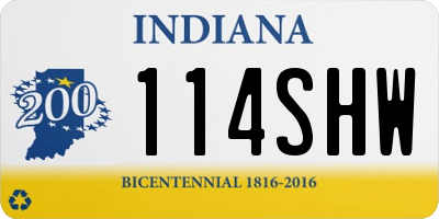 IN license plate 114SHW
