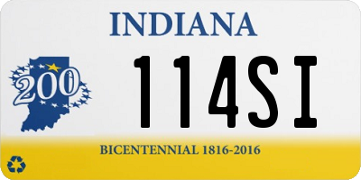 IN license plate 114SI
