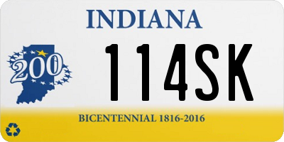 IN license plate 114SK