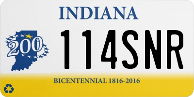 IN license plate 114SNR
