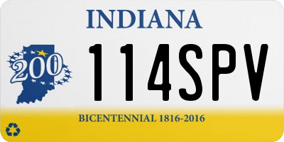 IN license plate 114SPV
