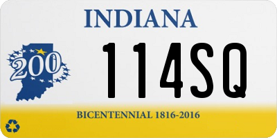 IN license plate 114SQ