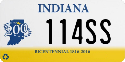 IN license plate 114SS