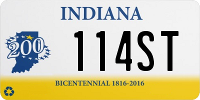 IN license plate 114ST