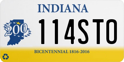 IN license plate 114STO