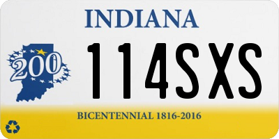 IN license plate 114SXS