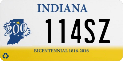 IN license plate 114SZ