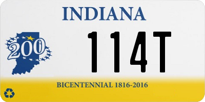 IN license plate 114T