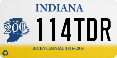 IN license plate 114TDR