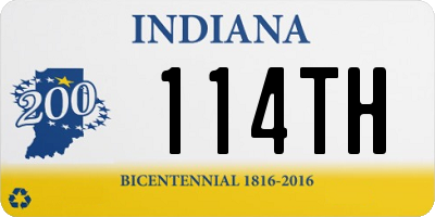 IN license plate 114TH