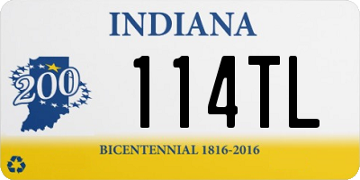 IN license plate 114TL