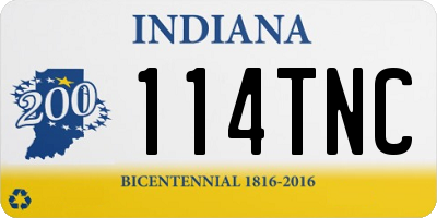 IN license plate 114TNC