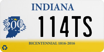 IN license plate 114TS