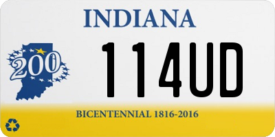 IN license plate 114UD