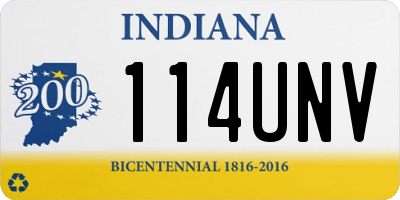 IN license plate 114UNV