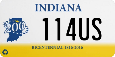 IN license plate 114US