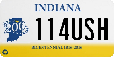 IN license plate 114USH