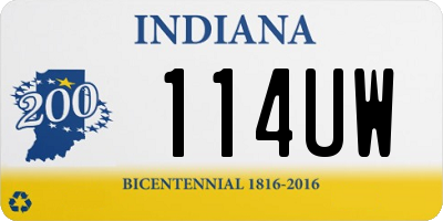 IN license plate 114UW