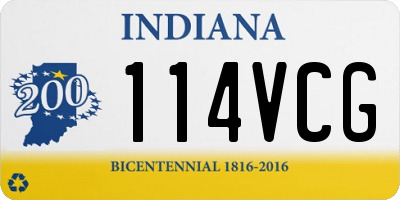IN license plate 114VCG
