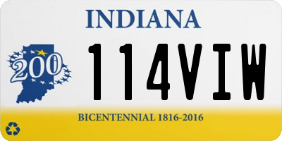 IN license plate 114VIW