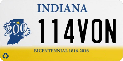 IN license plate 114VON