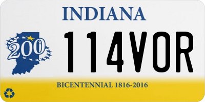 IN license plate 114VOR