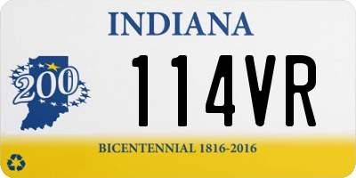 IN license plate 114VR
