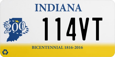 IN license plate 114VT