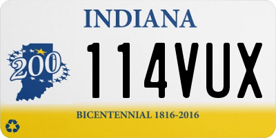IN license plate 114VUX