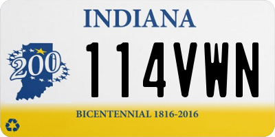IN license plate 114VWN