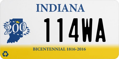 IN license plate 114WA