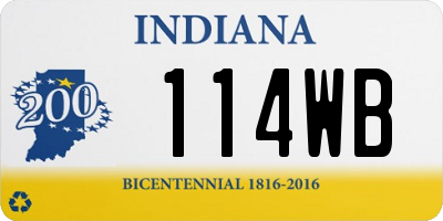 IN license plate 114WB