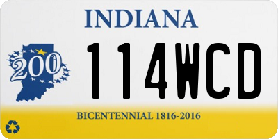 IN license plate 114WCD