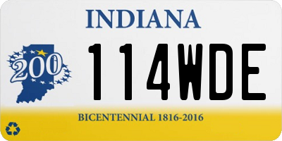 IN license plate 114WDE