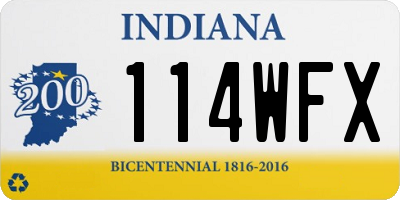 IN license plate 114WFX