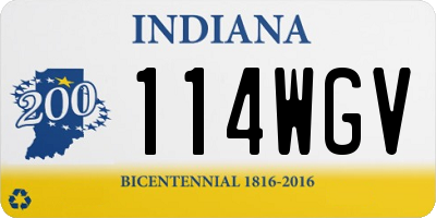 IN license plate 114WGV
