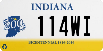 IN license plate 114WI