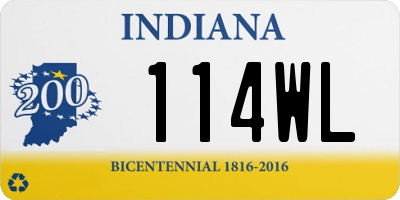 IN license plate 114WL