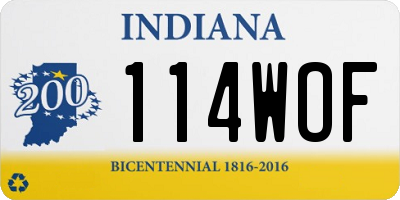 IN license plate 114WOF
